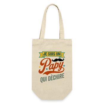 Papy Qui Déchire Humour Cadeau Rétro - Sac à bouteille - nature - Devant