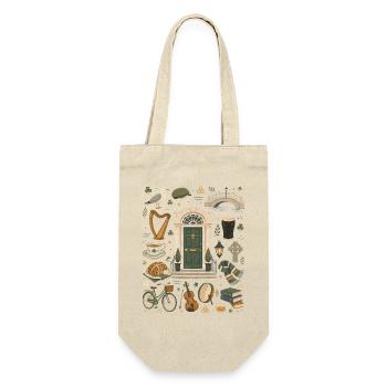 Dublin | Harp, Coast & Shamrock - Gift Bag for Bottles - nature - Front