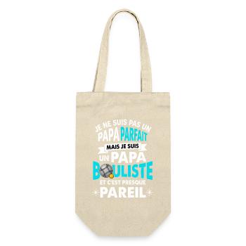 Papa Bouliste Parfait Pétanque Humour - Sac à bouteille - nature - Devant