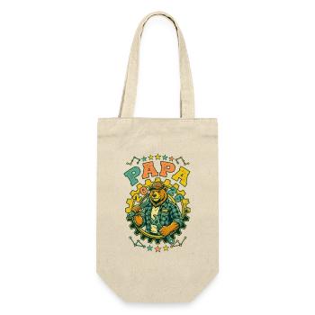 Future Dad 2026 Retro DIY Bear - Gift Bag for Bottles - nature - Front
