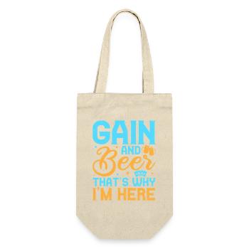 Gambling Fan Gain & Beer That's Why I'm Here - Gift Bag for Bottles - nature - Front