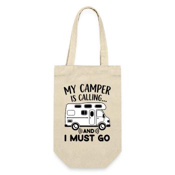 Mon campeur appelle et je dois faire du camping drôle - Sac à bouteille - nature - Devant