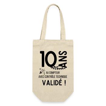 10 ans anniversaire au compteur humour  - Sac à bouteille - nature - Devant