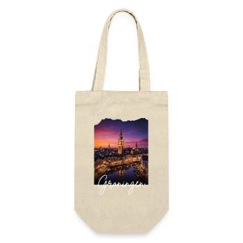 Groningen Abendmotive Skyline - Geschenkbeutel für Flaschen - Natur - Vorne