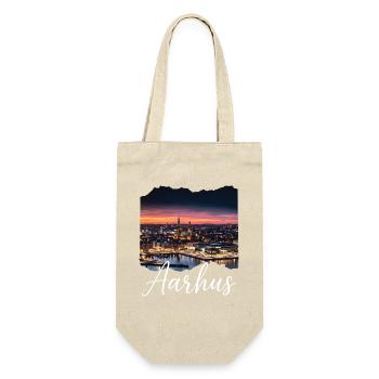 Aarhus Hafenpanorama Dämmerung - Geschenkbeutel für Flaschen - Natur - Vorne