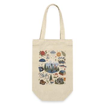 Portland, Oregon Coffee, Nature & Roses - Gift Bag for Bottles - nature - Front