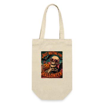 Attendant l’anticipation du squelette d’Halloween - Sac à bouteille - nature - Devant