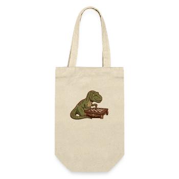 T-Rex Dinosaur Playing Chess - Gift Bag for Bottles - nature - Front