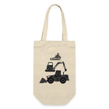 Construction Equipment Silhouettes Collection - Gift Bag for Bottles - nature - Front