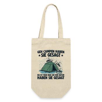 Camping Nah an der Natur Zelten - Geschenkbeutel für Flaschen - Natur - Vorne