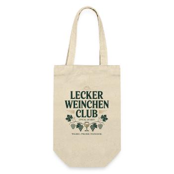 Wein Lecker Weinchen Club Weinliebhaber Rotwein - Geschenkbeutel für Flaschen - Natur - Vorne