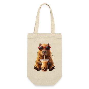 Sun hamster with bubble tea - Gift Bag for Bottles - nature - Front