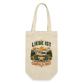 Liebe ist Campen zu zweit – Wohnmobil Paar - Geschenkbeutel für Flaschen - Natur - Vorne