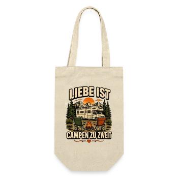 Liebe ist Campen zu zweit – Wohnmobil Paar - Geschenkbeutel für Flaschen - Natur - Vorne