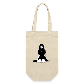Gothic Maiden in Black Dress Illustration - Gift Bag for Bottles - nature - Front