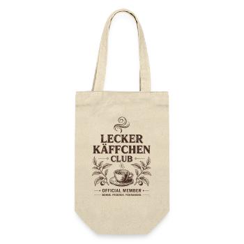 Kaffee Lecker Käffchen Club Espresso Cafe Barista - Geschenkbeutel für Flaschen - Natur - Vorne