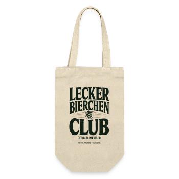 Lecker Bierchen Club Bier Spruch JGA Malle Bier - Geschenkbeutel für Flaschen - Natur - Vorne
