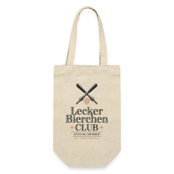 Lecker Bierchen Club Bier Spruch JGA Malle Bier - Geschenkbeutel für Flaschen - Natur - Vorne