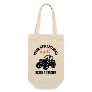 Tractor Girl Power - Gift Bag for Bottles - nature - Front