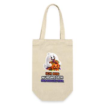 Geist Nur Wegen Der Snacks Hier Halloween Spruch - Geschenkbeutel für Flaschen - Natur - Vorne