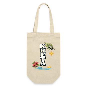 Crete Holidays with Olive Branch and Sea Motif - Gift Bag for Bottles - nature - Front