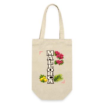 Mallorca Blumen & Zitronen mediterraner Urlaub - Geschenkbeutel für Flaschen - Natur - Vorne