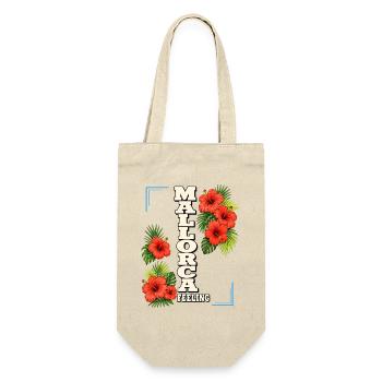 Mallorca feeling with hibiscus & tropical leaves - Gift Bag for Bottles - nature - Front