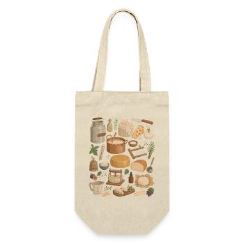 Cheese Love | Cheese & Cheese Crafts - Gift Bag for Bottles - nature - Front