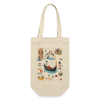 Amour de Venise | Gondole & Italie - Sac à bouteille - nature - Devant