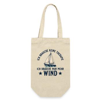 Segelboot Brauche mehr Wind Segeln - Geschenkbeutel für Flaschen - Natur - Vorne