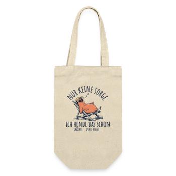 Ich Hendl Das Schon Später Vielleicht Huhn Spruch - Geschenkbeutel für Flaschen - Natur - Vorne