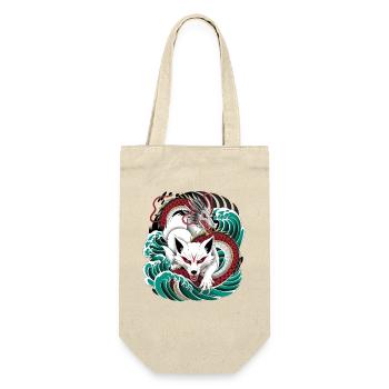 Japanese Kitsune Fox And Dragon In - Gift Bag for Bottles - nature - Front