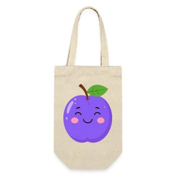 Blue-Purple Kawaii Plum – Sweet Fruit Design - Gift Bag for Bottles - nature - Front
