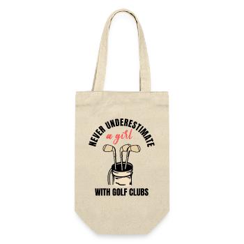 Golf Girl Power - Gift Bag for Bottles - nature - Front