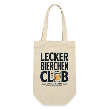 Lecker Bierchen Club Bier Spruch JGA Malle Bier - Geschenkbeutel für Flaschen - Natur - Vorne