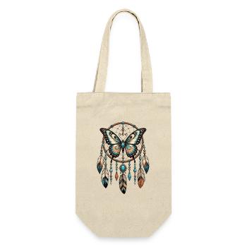 Schmetterling Dreamcatcher - Geschenkbeutel für Flaschen - Natur - Vorne