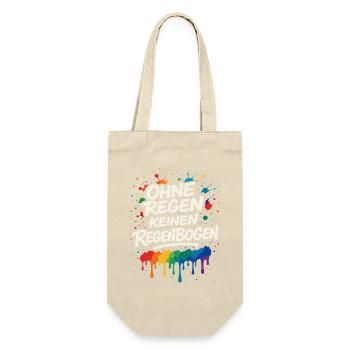 Ohne Regen keinen Regenbogen – Mutmacher - Geschenkbeutel für Flaschen - Natur - Vorne