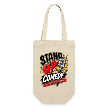 Stand-Up Comedy Mikrofon Logo - Geschenkbeutel für Flaschen - Natur - Vorne