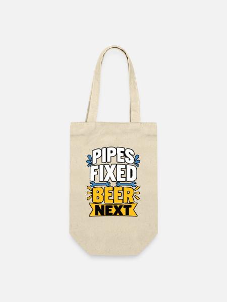 Bierliebhaber Bierfan Geschenk Bier Spruch - Geschenkbeutel für Flaschen - Natur