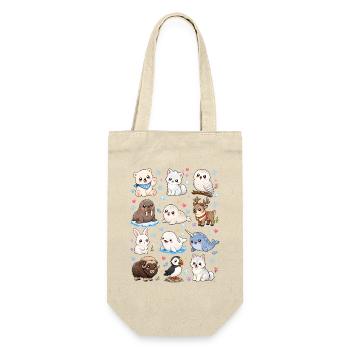 Kawaii Polartiere | Arktis & Winter - Geschenkbeutel für Flaschen - Natur - Vorne