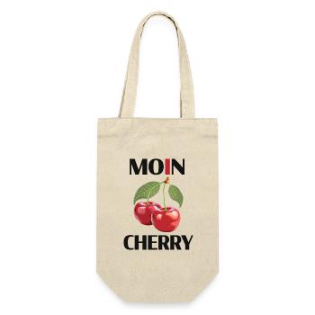 MOIN CHERRY – Norddeutsches Kirschdesign - Geschenkbeutel für Flaschen - Natur - Vorne