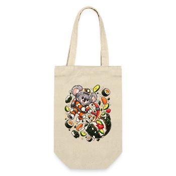 Astronaut Koala öffnet eine Sushi-Rolle - Geschenkbeutel für Flaschen - Natur - Vorne