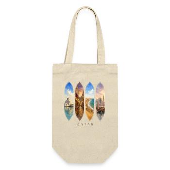 Qatar Travel – Doha & Wüste Motiv - Geschenkbeutel für Flaschen - Natur - Vorne
