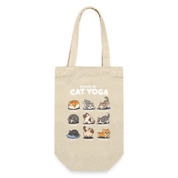  Lustige Yoga-positionen Für Katzen, - Geschenkbeutel für Flaschen - Natur - Vorne