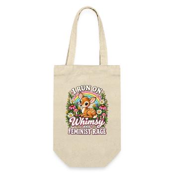 I Run On Whimsy And Feminist Rage - Geschenkbeutel für Flaschen - Natur - Vorne