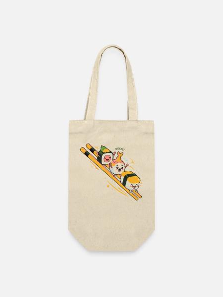 Süßes Sushi-Slide Kawaii Japanisches Essen - Geschenkbeutel für Flaschen - Natur