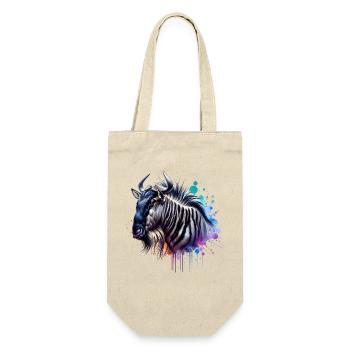 Gnu Motiv - Geschenkbeutel für Flaschen - Natur - Vorne