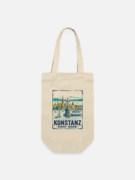 Konstanz Germany Bodensee Skyline Novelty For - Geschenkbeutel für Flaschen - Natur