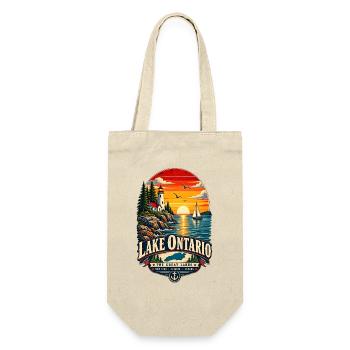 Lake Ontario Funny Vintage - Geschenkbeutel für Flaschen - Natur - Vorne