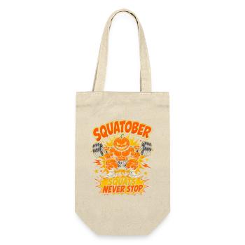 Kürbis-Kraft Squatober Fitness-Design - Geschenkbeutel für Flaschen - Natur - Vorne